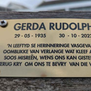 RUDOLPH Gerda 1935-2022
