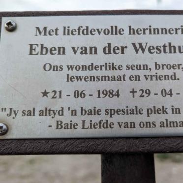 WESTHUIZEN Eben, van der 1984-2017