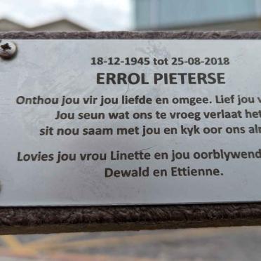 PIETERSE Errol 1945-2018