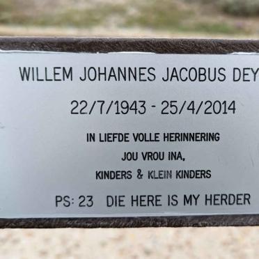 DEYSEL Willem Johannes Jacobus 1943-2014