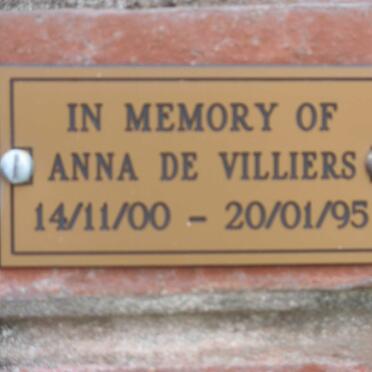 VILLIERS Anna, de 1900-1995