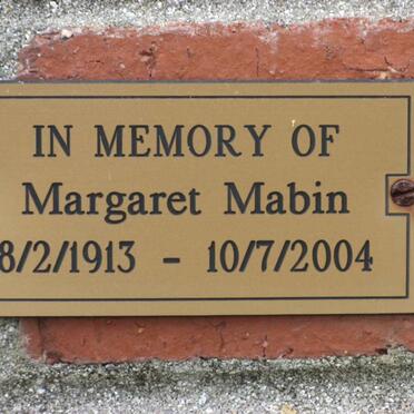 MABIN Margaret 1913-2004