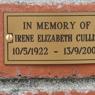 CULLIS Irene Elizabeth 1922-2009