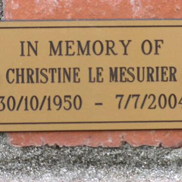 MESURIER Christine, le 1950-2004