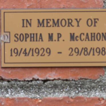 McCAHON Sophia M.P. 1929-1983