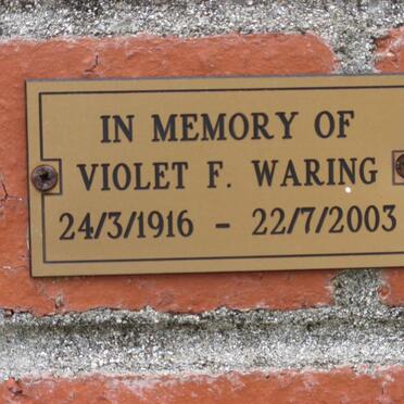 WARING Violet F. 1916-2003