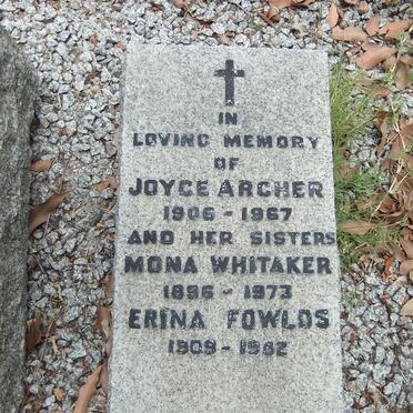 ARCHER Joyce 1906-1967 :: WHITAKER Mona 1896-1973 :: FOWLDS Erina 1909-1962