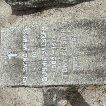 ALLSOP Tony 1899-1984 &amp; Bonnie 1905-1975