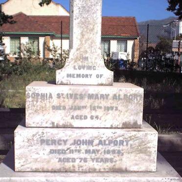 ALPORT Percy John 1822-1898 &amp; Sophia St Ives Mary 1829-1893