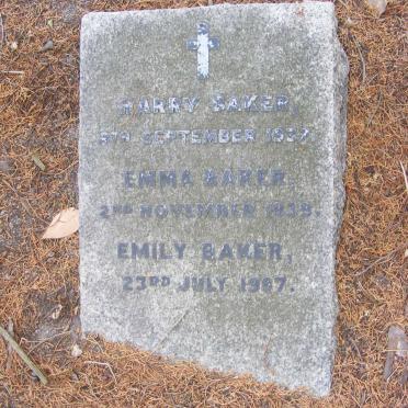 BAKER Harry -1937 :: BAKER Emma -1939 :: BAKER Emily 1997
