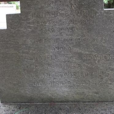 BAWDEN Mary Ann -1877 :: BAWDEN Charles Richard -1878 :: BOVELL Lily nee BAWDEN -1932