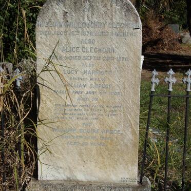 BRUCE William Squire -1926 &amp; Lucy Harriet -1906 :: CLEGHORN William Willoughby -1876 :: CLEGHORN Alice -1876
