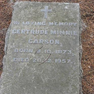CARSON Gertrude Minnie 1873-1957
