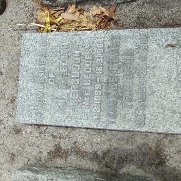 FERGUSON Terence Corry 1893-1985 &amp; Annie Edith GEDDES 1899-1964