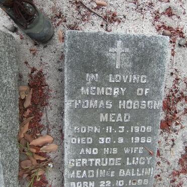 MEAD Thomas Hobson 1908-1968 &amp; Gertrude Lucy BALLIN 1898-1971