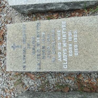 McINTYRE E.A. 1887-1961 &amp; Gladys 1891-1985