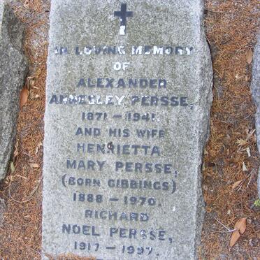 PERSSE Alexander Annesley 1871-1941 &amp; Henrietta Mary GIBBINGS 1888-1970 :: PERSSE Noel 1917-1997