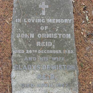 REID John, ORMISTON -1953 &amp; Gladys -1957