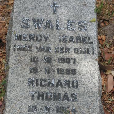 SWALES Richard Thomas 1904-2004 &amp; Mercy Isabel VAN DER BIJL 1907-1989