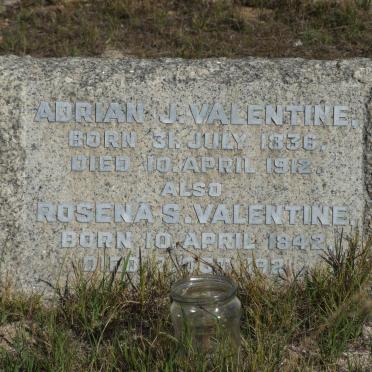 VALENTINE Adrian J. 1836-1912 &amp; Rosena S. 1842-1921