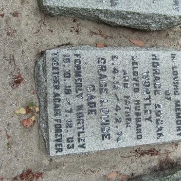 WORTLEY Horace Edgar 1913-1970 &amp; CADE Grace Louise formerly WORTLEY 1918-2003