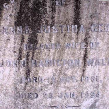 WALKER Johanna Justina Georgina 1861-1894