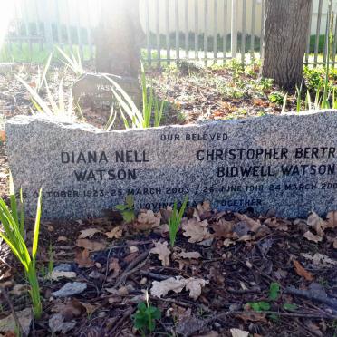 WATSON Christopher Bertram Bidwell 1918-2005 &amp; Diana Nell 1923-2003