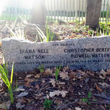 WATSON Christopher Bertram Bidwell 1918-2005 &amp; Diana Nell 1923-2003