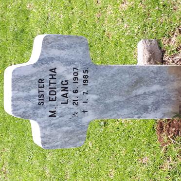 LANG M. Editha 1907-1985