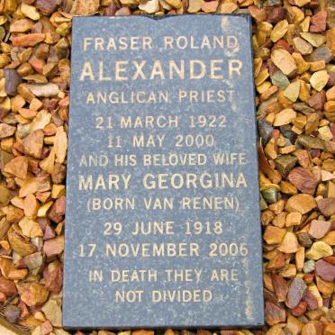 ALEXANDER Fraser Roland 1922-2000 &amp; Mary Georgina VAN RENEN 1918-2006