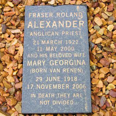 ALEXANDER Fraser Roland 1922-2000 &amp; Mary Georgina VAN RENEN 1918-2006