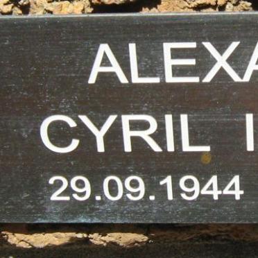 ALEXANDER Cyril Isadore 1944-2004
