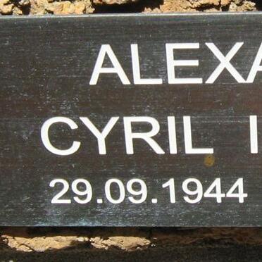 ALEXANDER Cyril Isadore 1944-2004