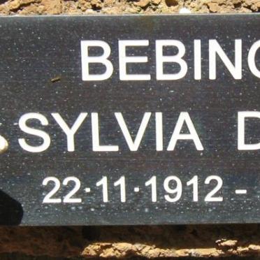 BEBINGTON Sylvia Doreen 1912-2001