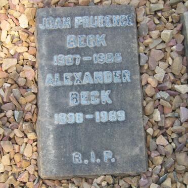 BECK Alexander 1898-1989 &amp; Joan Prudence 1907-1985