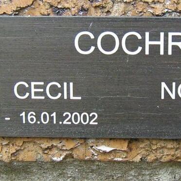 COCHRAN Denis Cecil 1917-2002 &amp; Norah Margaret 1918-2009