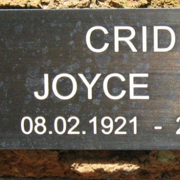 CRIDGE Joyce Mary 1921-2008