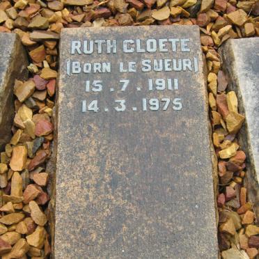 CLOETE Ruth nee LE SUEUR 1911-1975