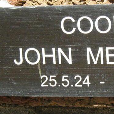 COOM John Mervyn 1924-2007