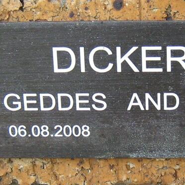 DICKERSON George Geddes 1921-2008 &amp; Cynthia Adelaide 1932-1997