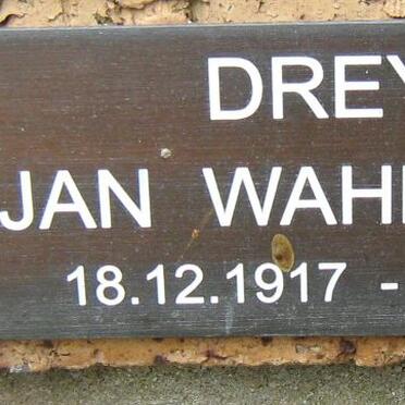 DREYER Jan Wahl 1917-1991
