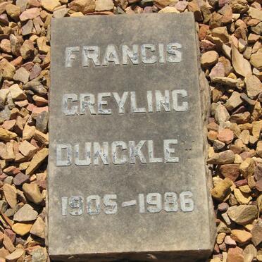 DUNCKLE Francis Greyling 1905-1986