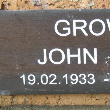 GROWSE John Hoby 1933-1987