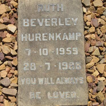 HURENKAMP Ruth Beverley 1959-1986