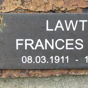 LAWTON Frances Elena 1911-2007