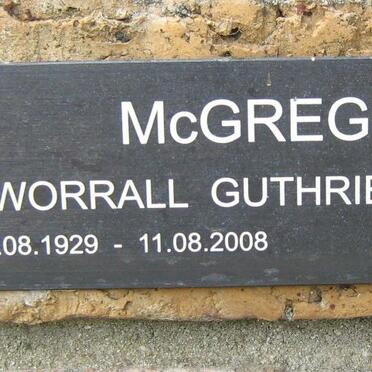 McGREGOR Robin Worrall Guthrie 1929-2008 &amp; Anne 1930-2007