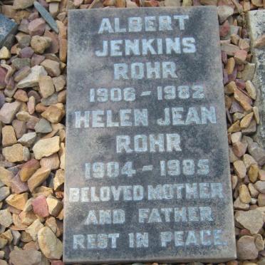 ROHR Albert Jenkins 1906-1982 &amp; Helen Jean 1904-1985