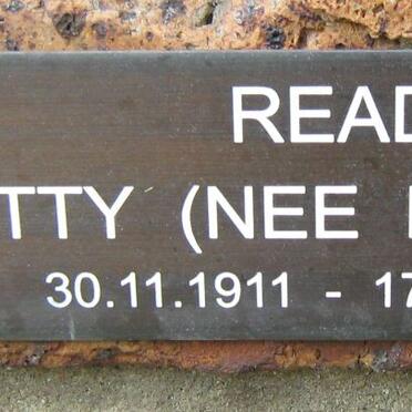 READ Kitty nee BORTON 1911-1995