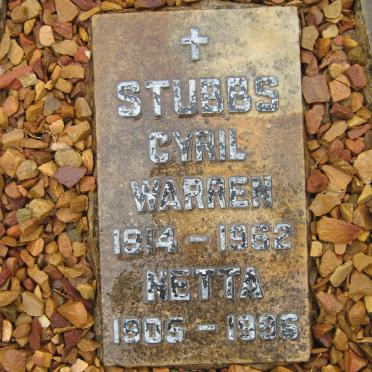STUBBS Netta 1905-1996 :: STUBBS Cyril Warren 1914-1962