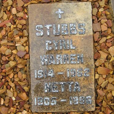STUBBS Netta 1905-1996 :: STUBBS Cyril Warren 1914-1962